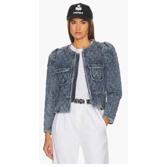 Isabel Marant Étoile Deliona Quilted Jacket – Light Blue | Size 2 - Picture 4 of 16